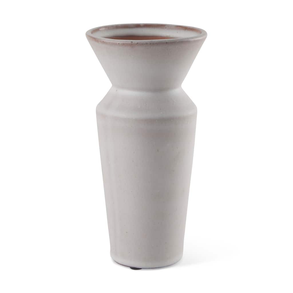 Esme 4.5L x 4.5W x 10.4H Whitewashed Ceramic Vase