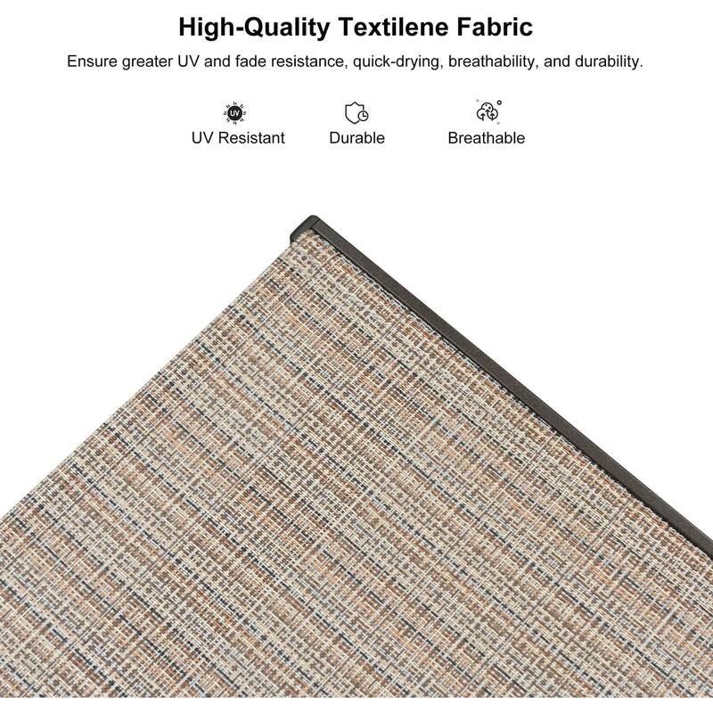 PURPLE LEAF Chaise Lounge Chair for Outdoor 3 Pieces Cast Aluminum Sunbathing Lounge Chairs for Patio Lawn Patio Lounge Chair