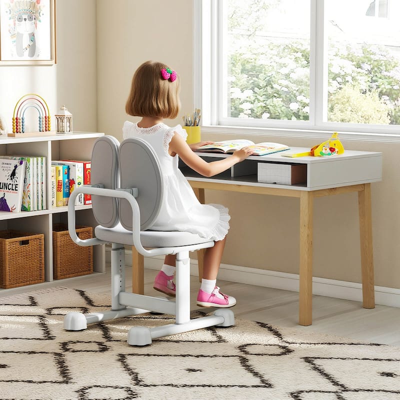 Costway Kids Desk Chair with Double Back Support Adjustable Height - See Details