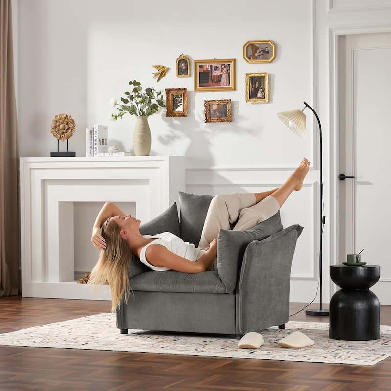 Chenille Lounge Chair with Removable Covers
