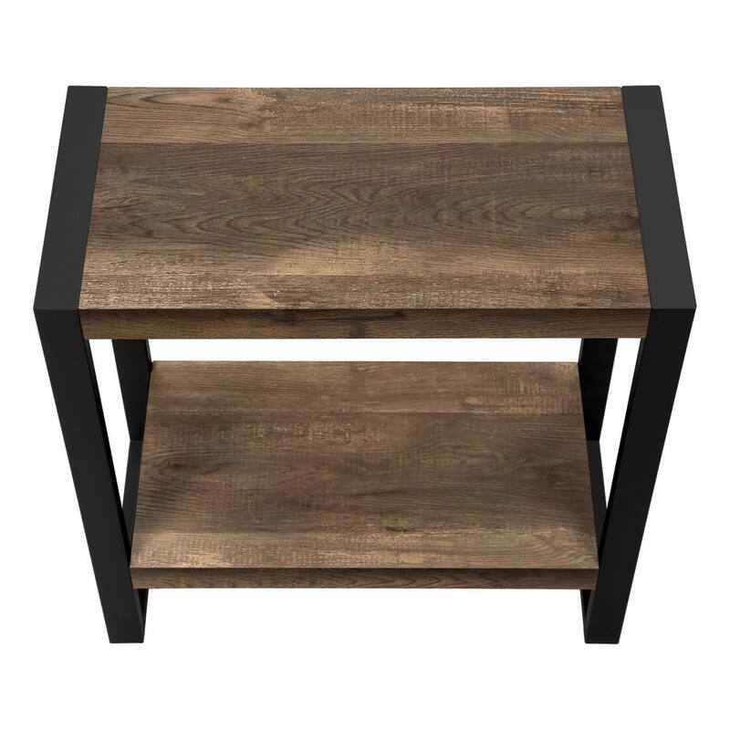 HomeRoots 24" Black And Brown End Table With Shelf - 23.75' X '23.75' X '12