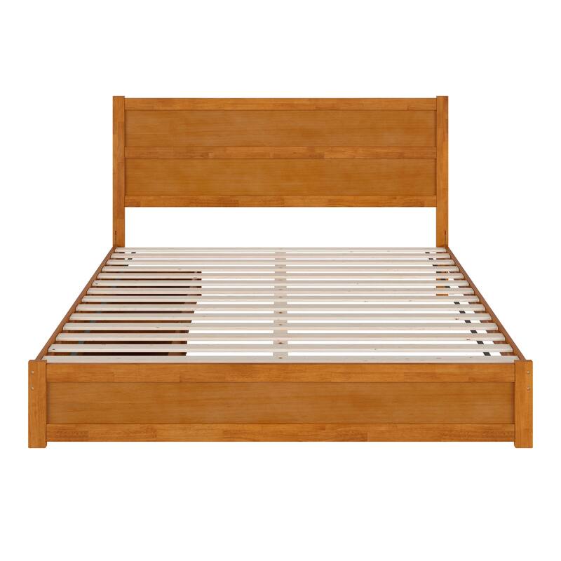 Aveline Wood Platform Bed with Matching Footboard & Storage Drawers