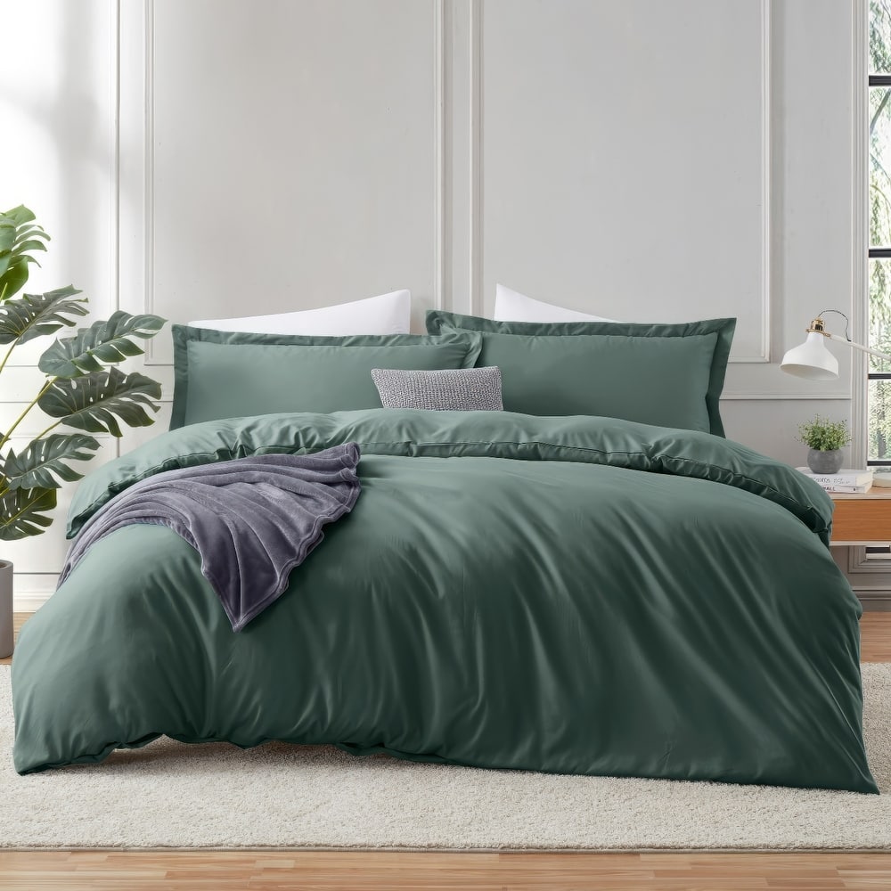 Empyrean 3 Piece Duvet Cover Sets, Soft Double Brushed Duvet Covers with Button Closure