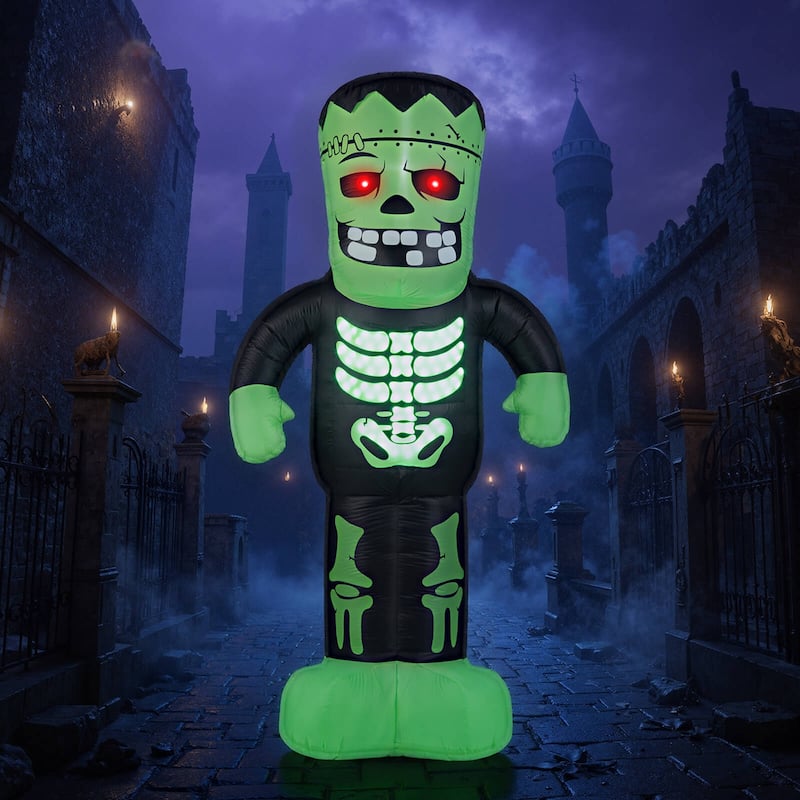 8.4 Ft Halloween Inflatable Frankenstein Skeleton Light Up Decoration