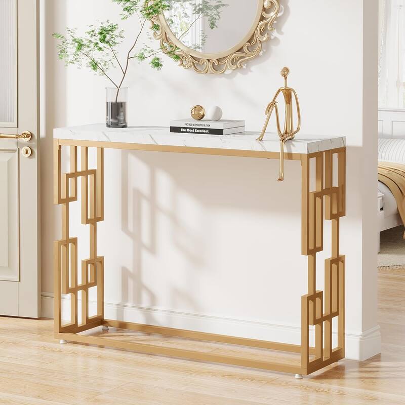Gold Console Table, Modern 42.5" Sofa Tables Entryway Hallway Table