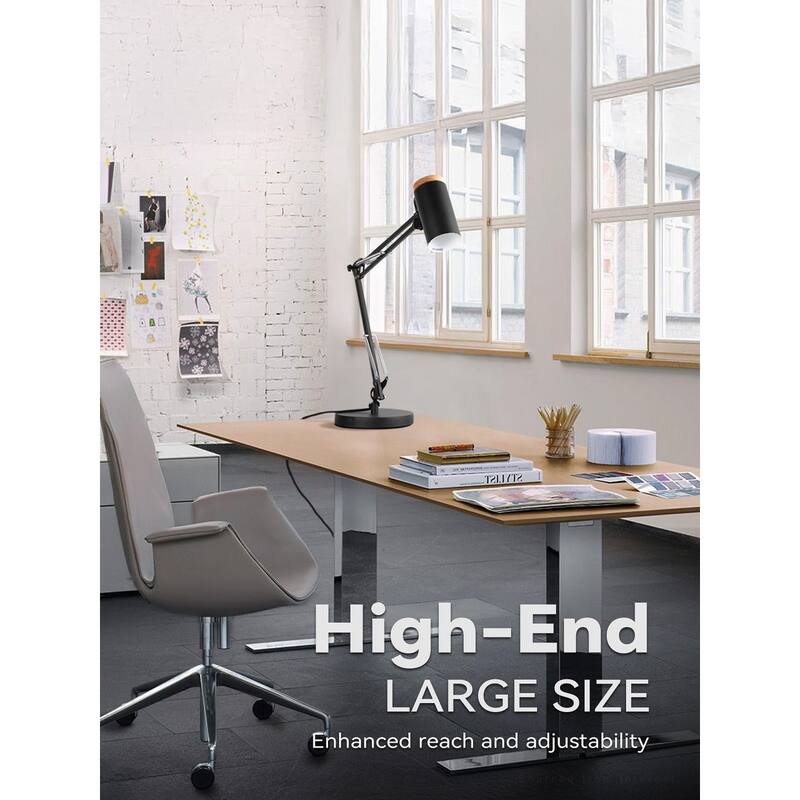Adjustable Modern Metal Table Lamp, Large Size Max Height 29.7", E26 Base Metal Desk Lamp