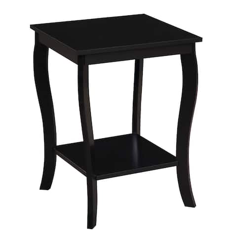 Convenience Concepts American Heritage Square Wood Sofa & Couch End Table, Black - 16