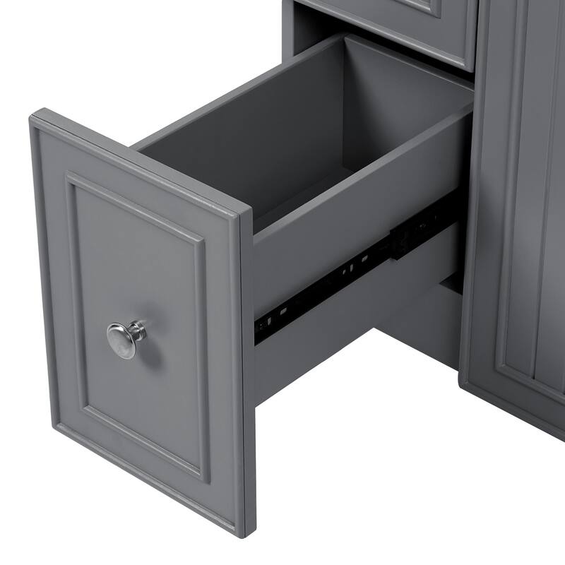 24" Single Sink Bathroom Vanity Cabinet with Ceramic Top