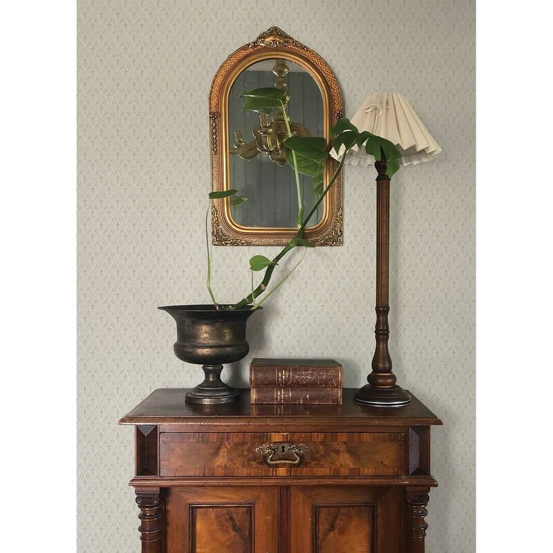 Chris Loves Julia x A-Street Prints Tillie Neutral Diamond Floral Wallpaper