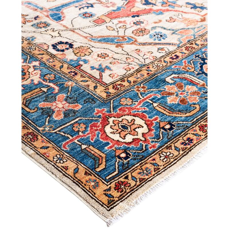 Serapi One-of-a-Kind Hand-Knotted Area Rug - Ivory - 7' 11" x 9' 10"