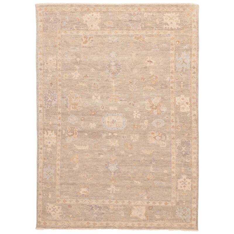 ECARPETGALLERY Hand-knotted Modern Oushak Grey Wool Rug - 8'3 x 11'11