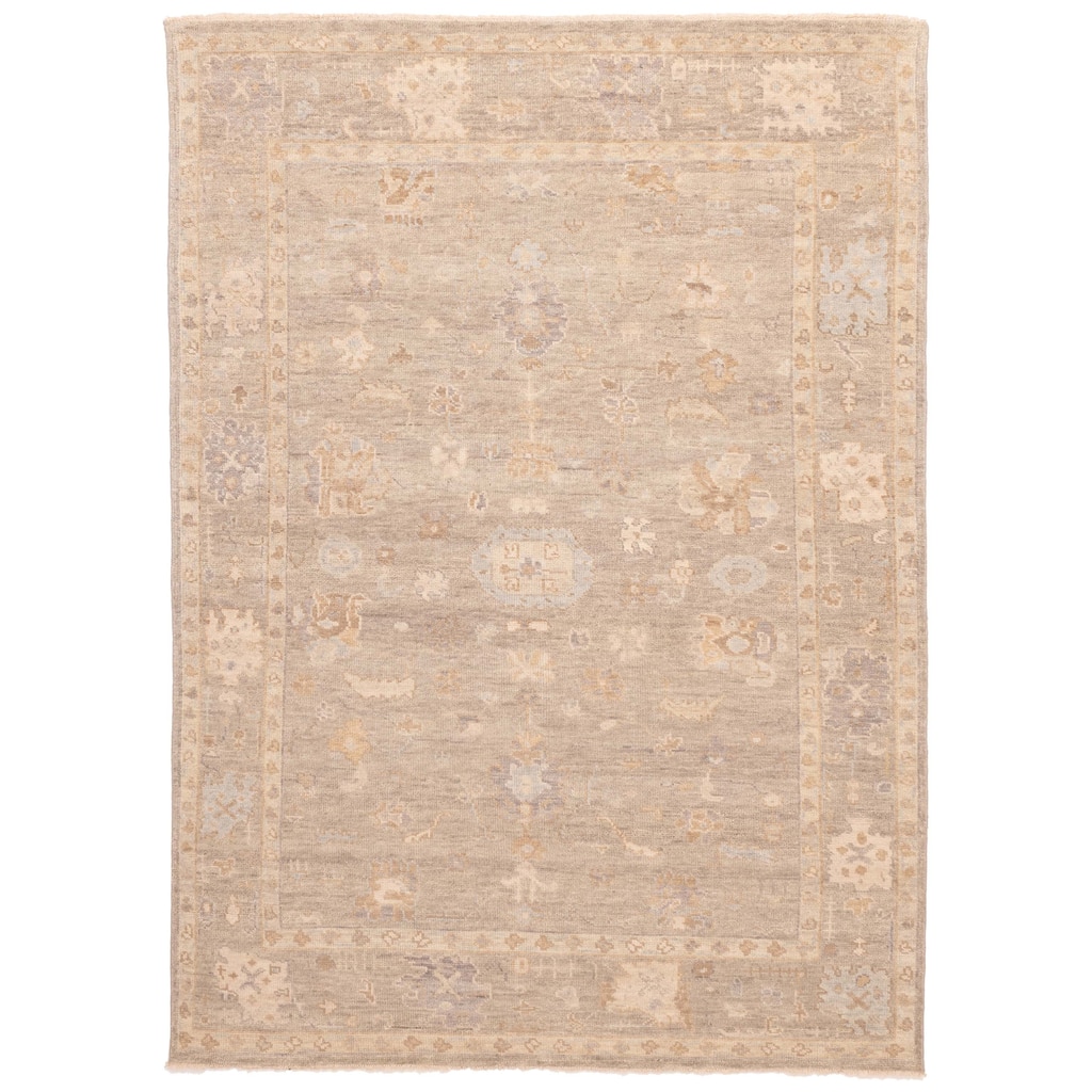 ECARPETGALLERY Hand-knotted Modern Oushak Grey Wool Rug - 8'3 x 11'11
