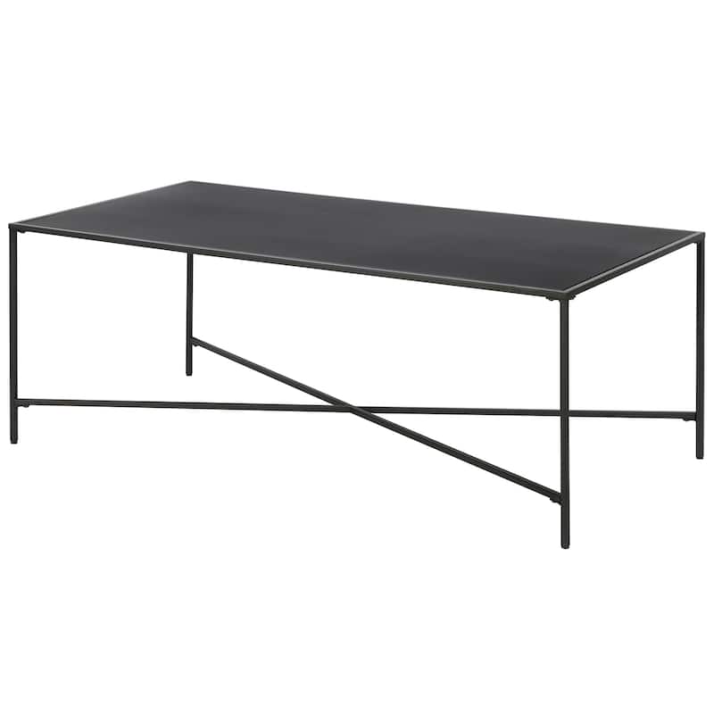 Henley 48" Wide Rectangular Coffee Table with Glass Top