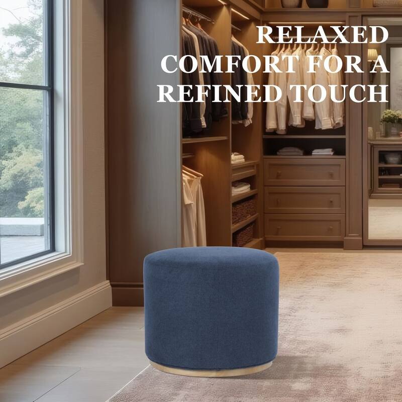 HomePop Drift Ottoman with Wood Base