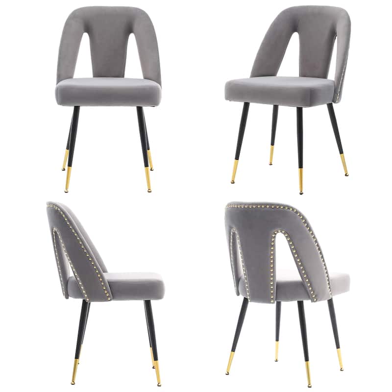 Modern Velvet Upholstered Dining Chairs Set of 6