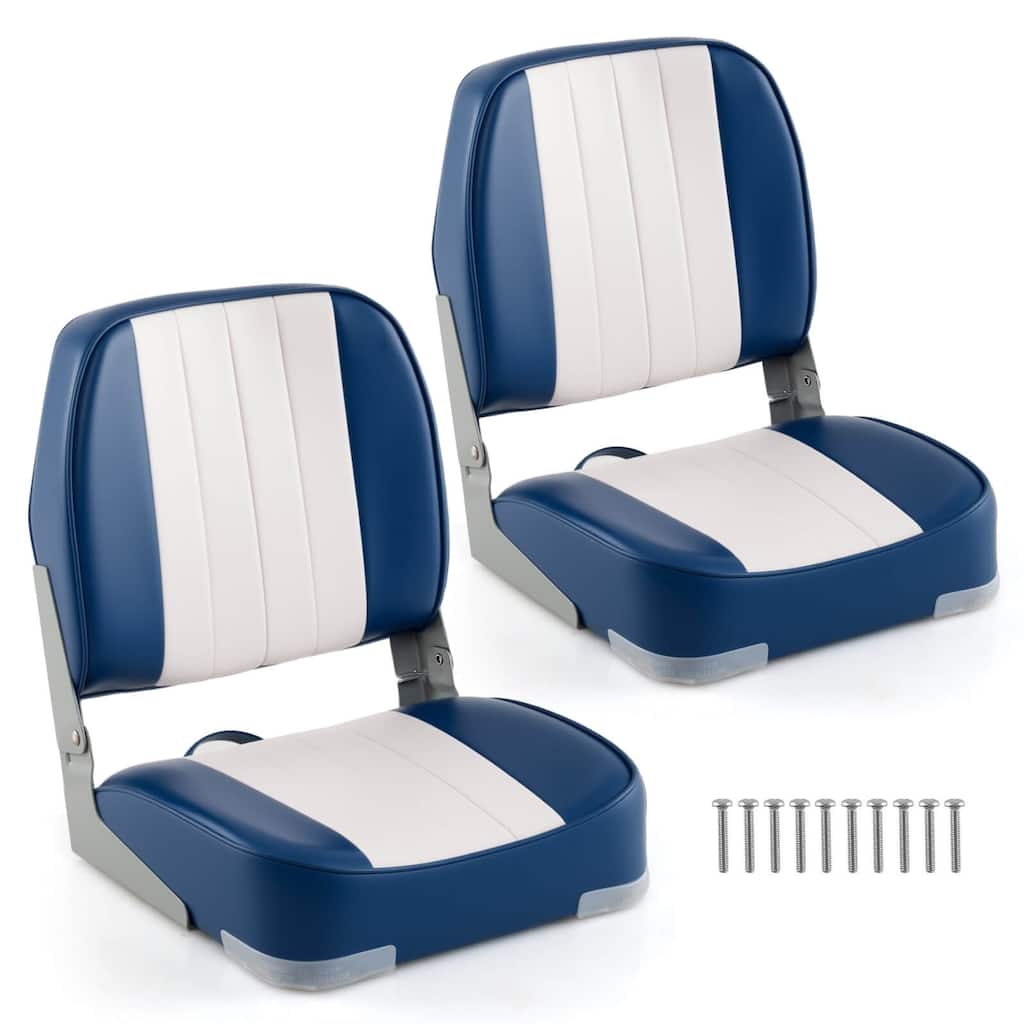 Costway 2-Pack Folding Boat Seats with Thick Sponge Padding Fixing - See Details