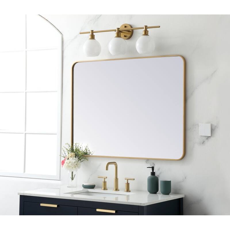 Ezra Soft Corner Metal Rectangular Mirror