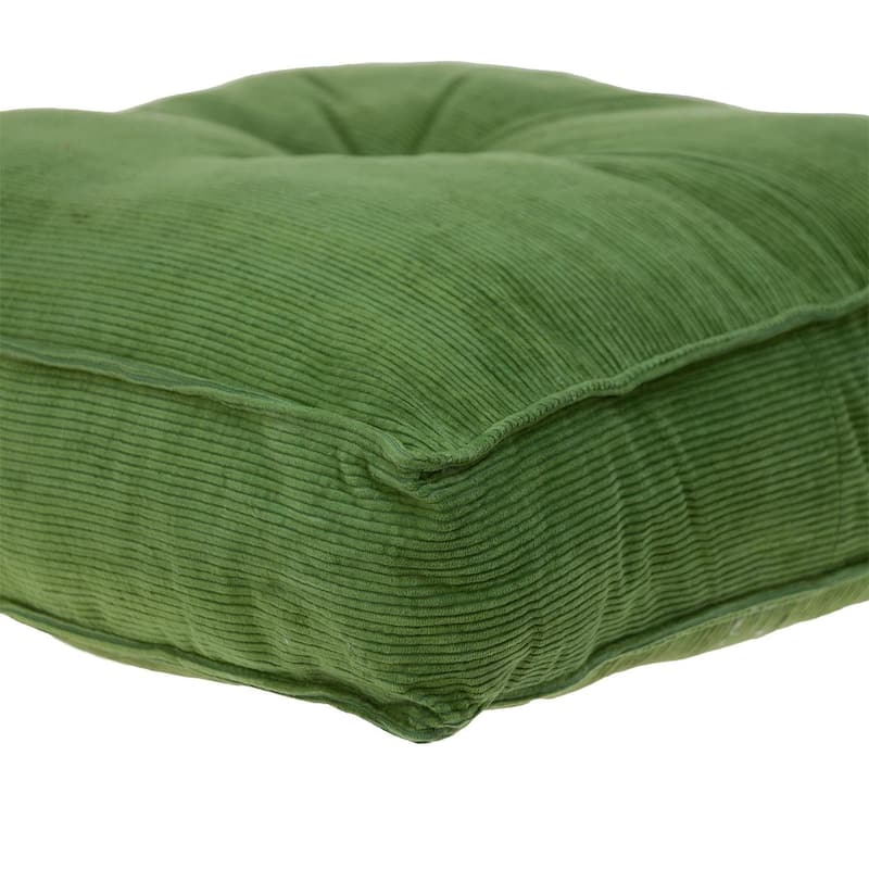 Corduroy Styled Burnt Orange Tufted Floor Pillow