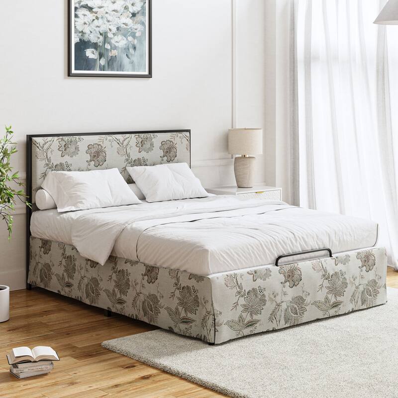 Oliver Modern Washable Slipcover Bed Upholstered Metal by HULALA HOME