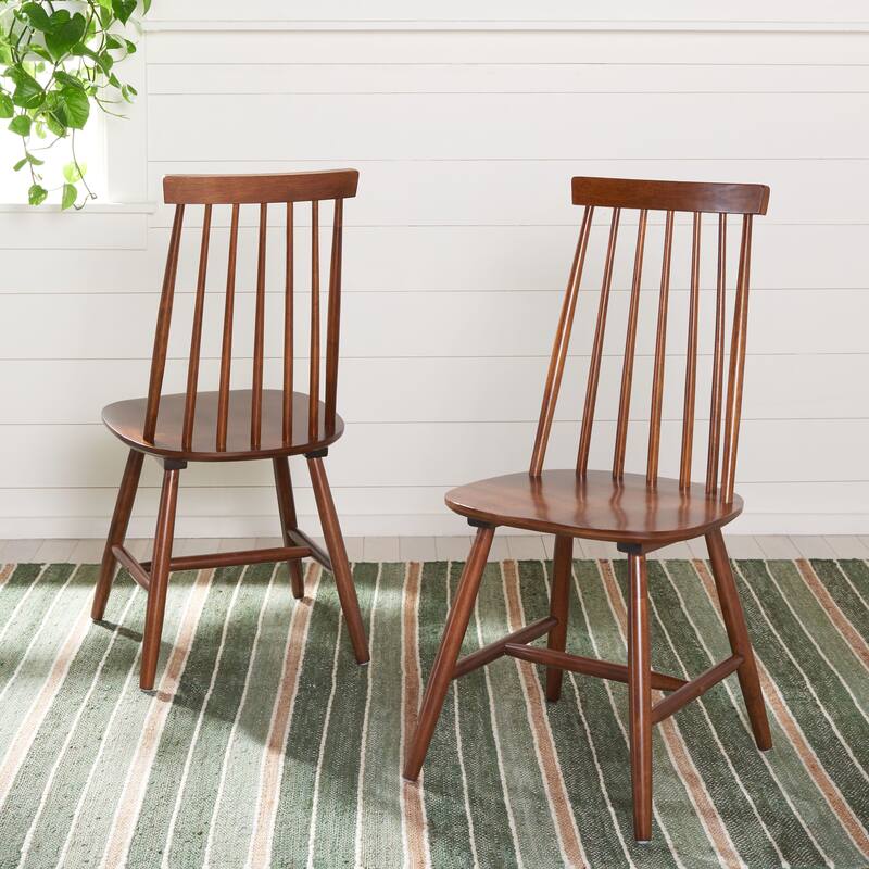 SAFAVIEH Francies Spindleback Windsor Dining Room Chair (Set of 2) - 20.5" W x 17.3" L x 36.4" H - 20"Wx17"Dx36"H - Walnut
