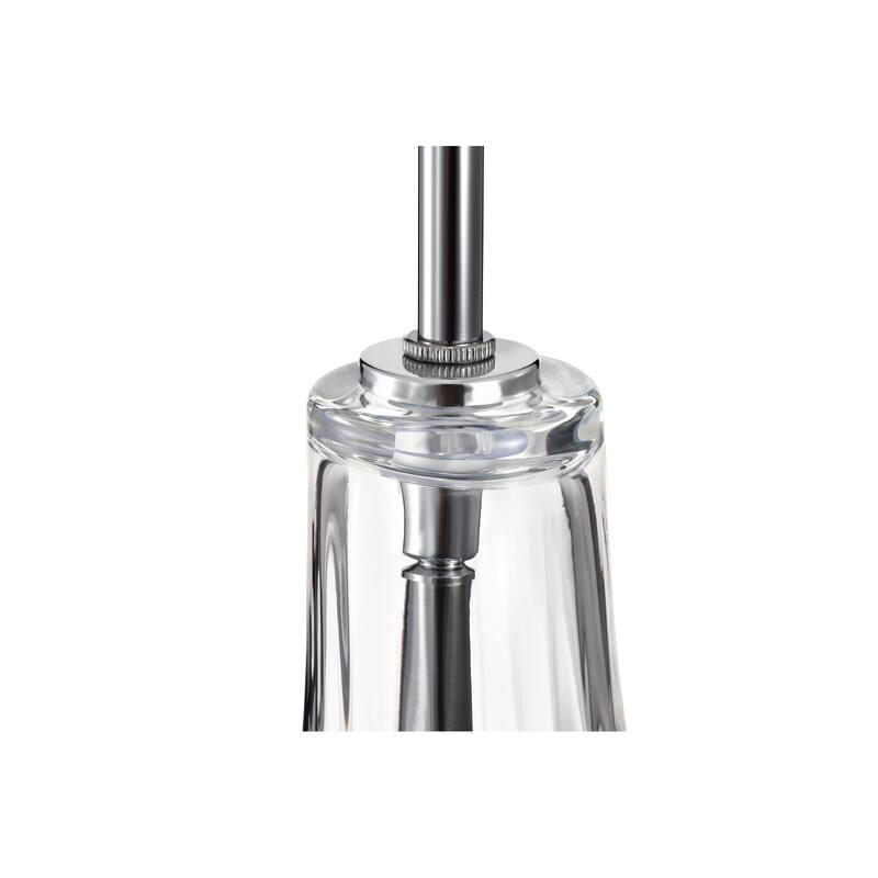 Matte Black/Chrome 1-Light 8 inch Pendant with Clear Glass Shade