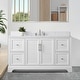 preview thumbnail 1 of 29, Vanity Art 60" Single Sink Bathroom Vanity with Top & Backsplash White