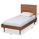 preview thumbnail 9 of 8, Hiro Mid-Century Modern Walnut Finished Wood Twin Size Platform Bed