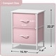 preview thumbnail 4 of 5, Sorbus Nightstand with 2 Drawers - Steel Frame, Wood Top & Easy Pull Fabric Bins (2 Pack)
