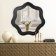 preview thumbnail 2 of 11, Glitzhome 33.5"D Modern Black Tripled Wood Frame Wavy Wall Mirror