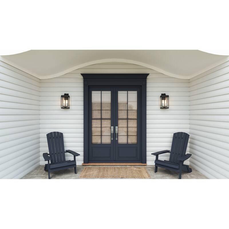Carmen 2-Light Matte Black Outdoor Wall Lantern
