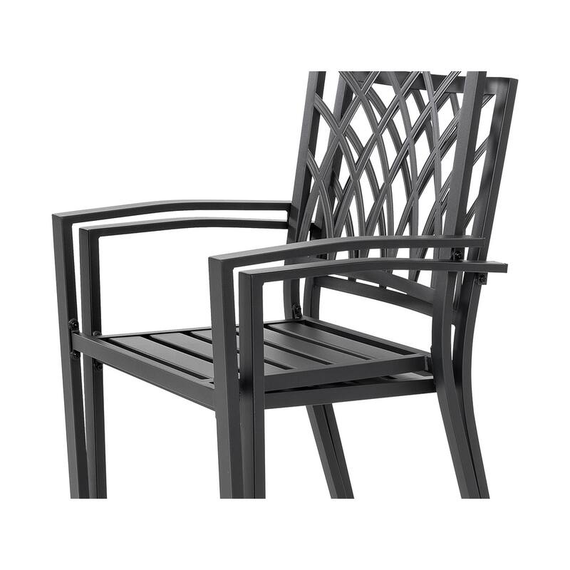 Outdoor 5-Piece Dining Set, Stackable Chairs and 37'' Table - 37 inches table