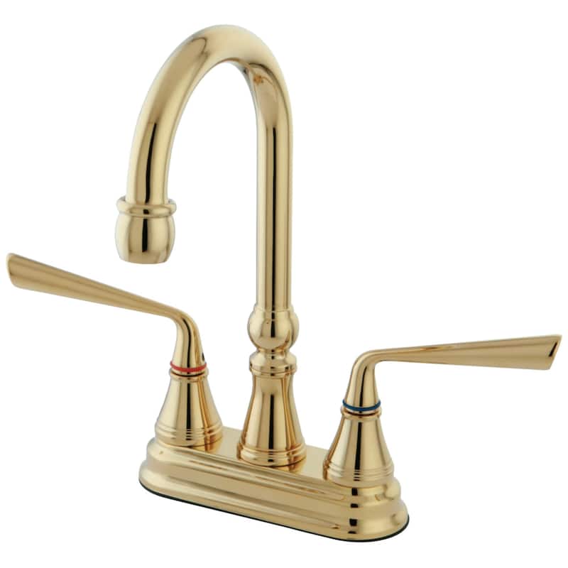 Kingston Brass Silver Sage Deck Mounted Bar Faucet with Metal Lever