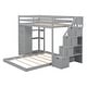 preview thumbnail 12 of 14, Twin Over Full Bunk Bed With Shelves,Drawers And Storage Stairs