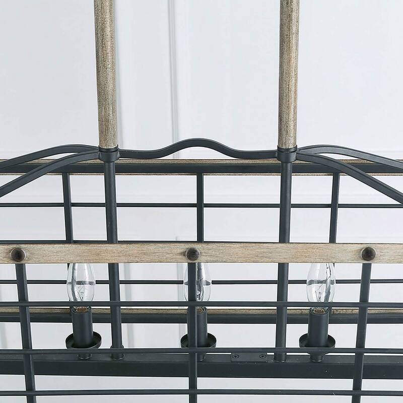 The Gray Barn 5-Light Chandelier Rectangle Island Light for Dining Room - L26" x W10.2" x H19.7"