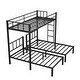preview thumbnail 11 of 14, Detachable Metal Triple Bunk Bed with Guardrails, Twin Size