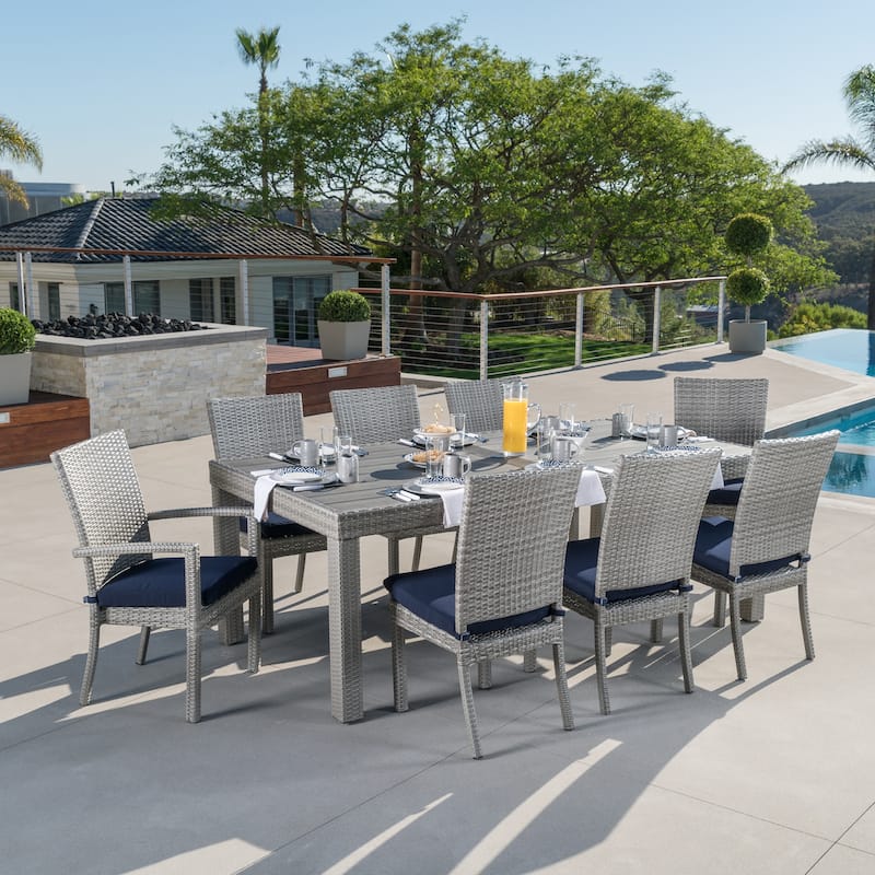 Cannes 9 Piece Aluminum Outdoor Patio Dining Set