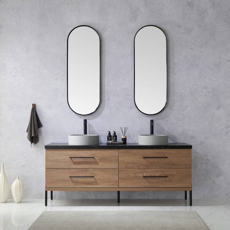 Miseno MV-705172C Trento 72" Free Standing Double Basin Vanity Set