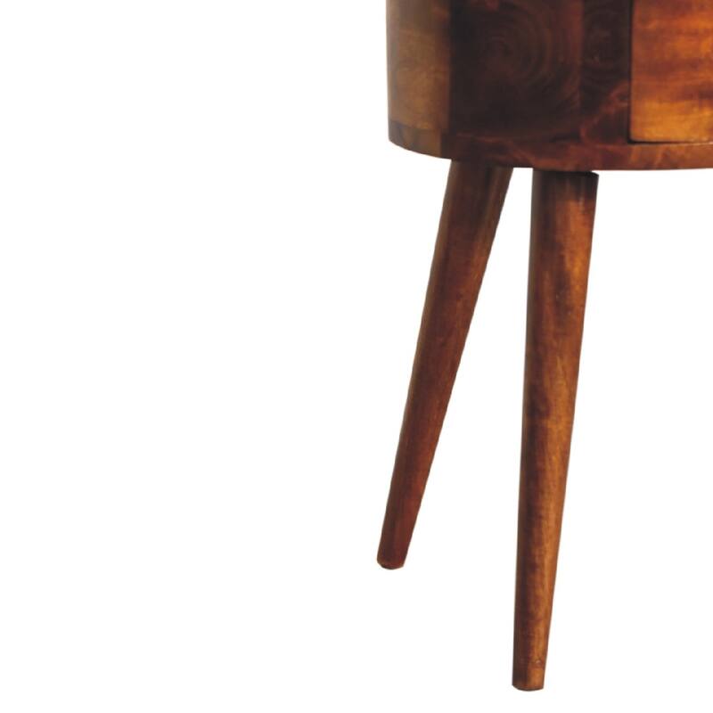 HomeRoots 20" Brown Solid Wood Oval Distressed Two Drawer Nightstand