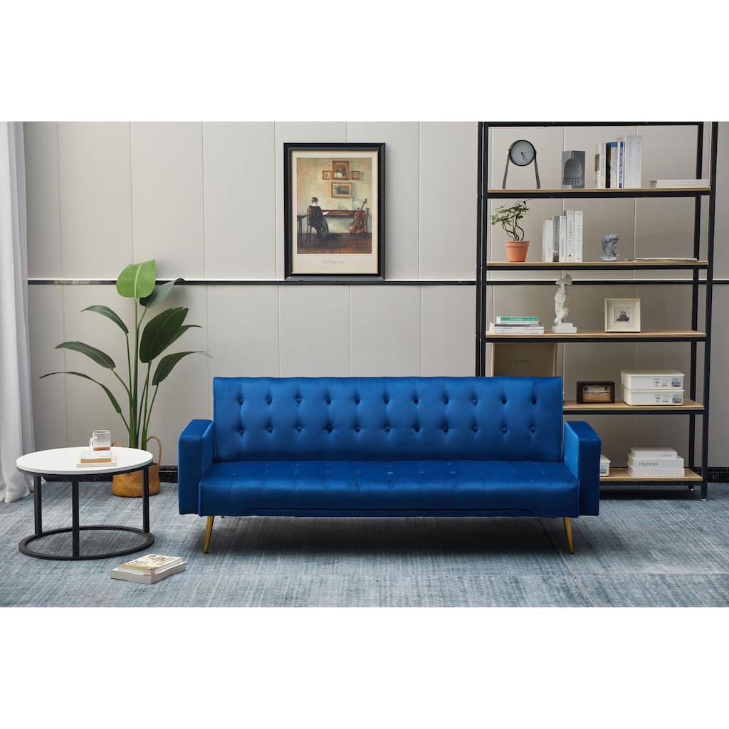 75'' Wide Tufted Velvet Convertible Sleeper sofa