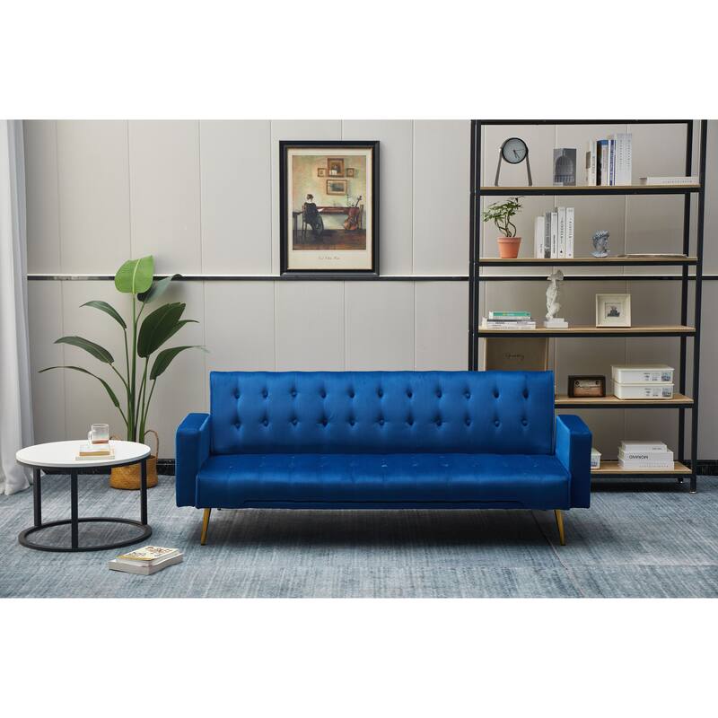 75'' Wide Tufted Velvet Convertible Sleeper sofa