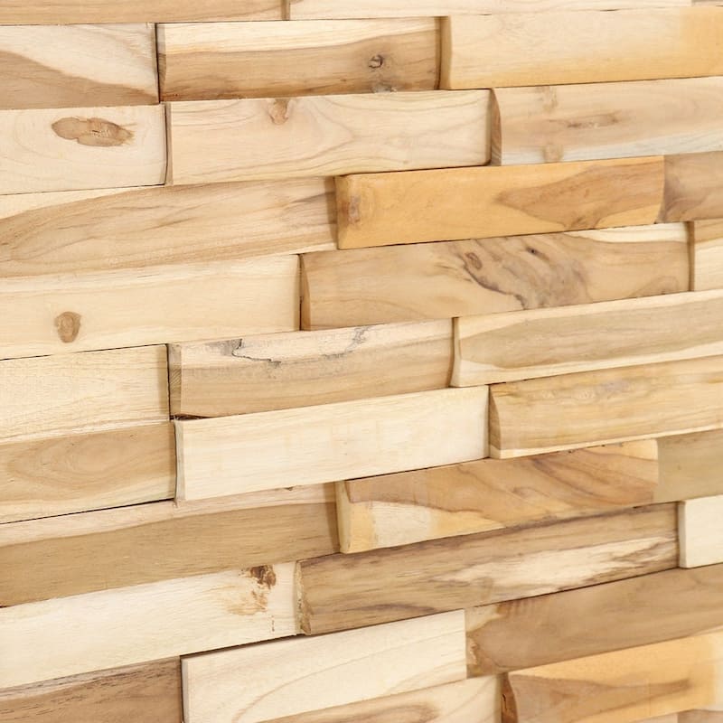 Nordic Teak (13 sq ft) Natural 3D Wall Panels