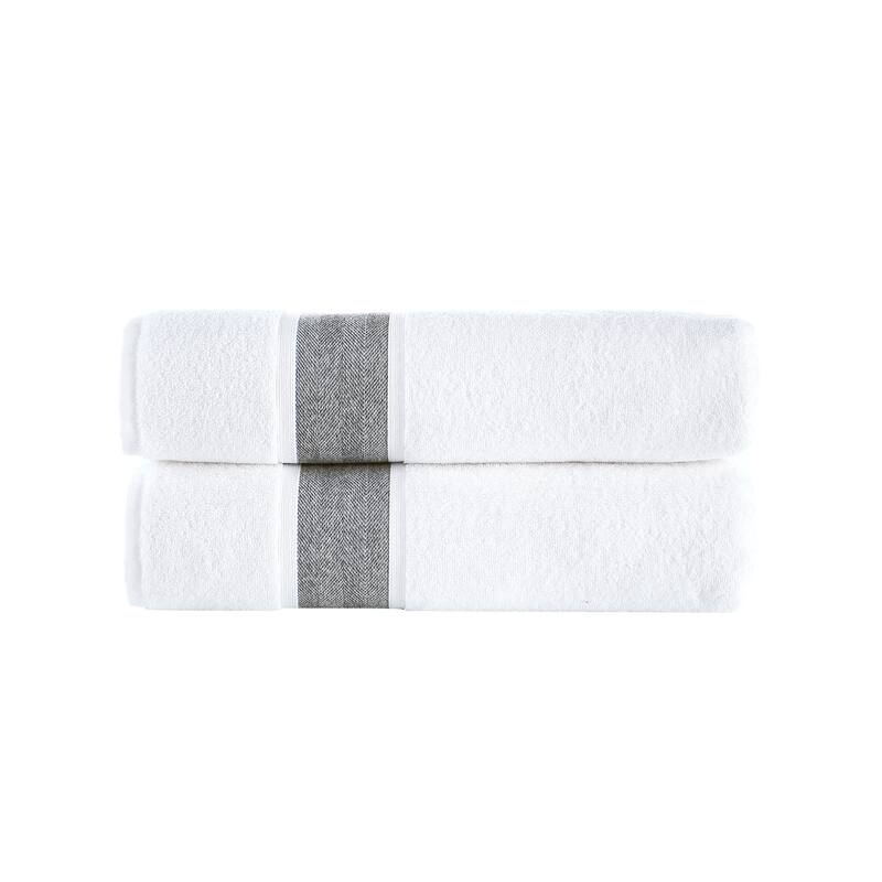 Brooks Brothers Ottoman Rolls 2 pcs Bath Sheets - Anthracite