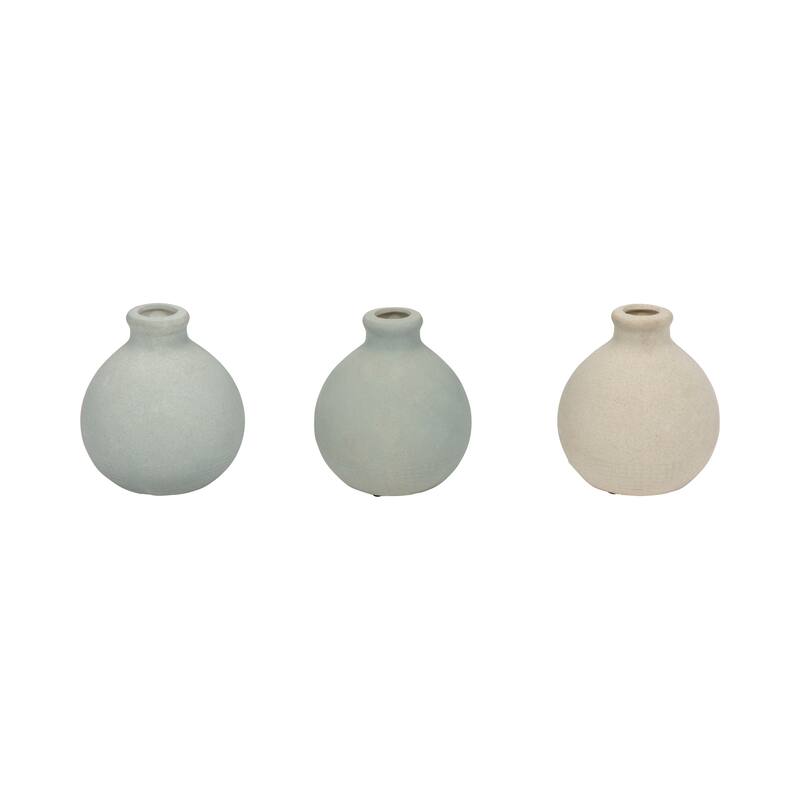 Sagebrook Home Clay Bud Vases, Multi-toned 5" Decor, Set of 3 - Multi - 4" x 4" x 5"
