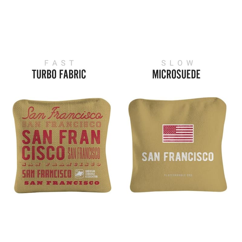 San Francisco Football Gold Dual Sided Cornhole Bags