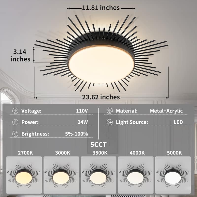 Starsky LED 23.60in. Round Unique/Statement Flush Mount