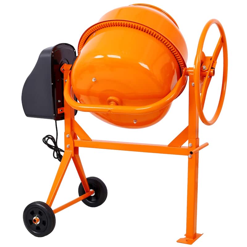 Cement Mixer,5 Cu. Ft Electric Concrete Mixer Machine, 650W AC Motor Portable Power Cement Mixers for Mortar, Stucco and Fodder