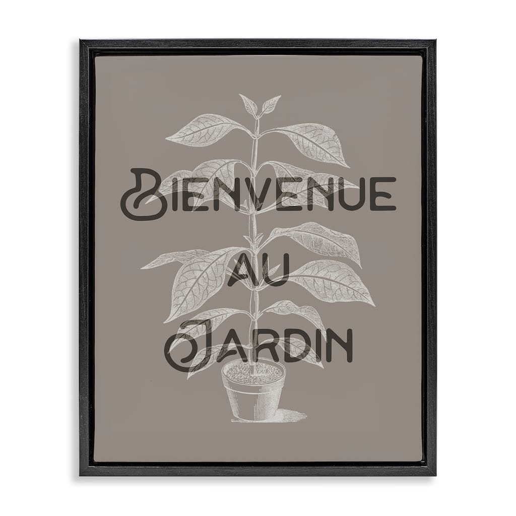 Stupell French Garden Plant Phrase Framed Floater Canvas Wall Art Design By Lil' Rue
