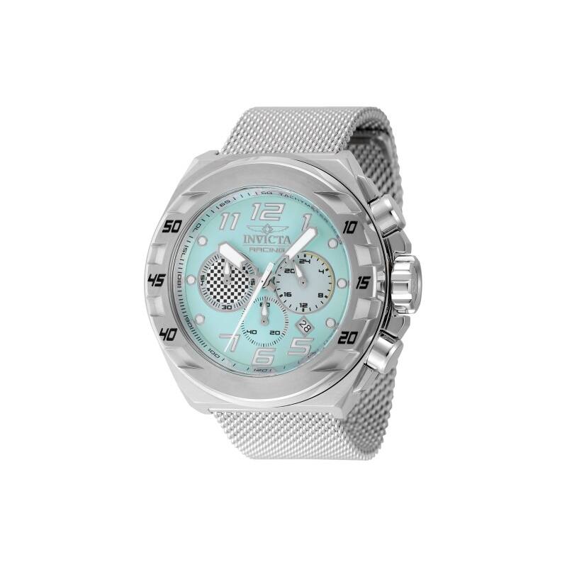 Invicta Men's 47202 Invicta Racing Quartz Chronograph Silver, Light Grey, Turquoise Dial Watch - Blue