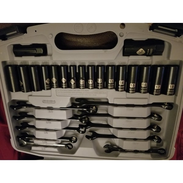 Stanley 92-839 99-Piece Black Chrome Socket Set SAE Metric Black Chrome 1 Set