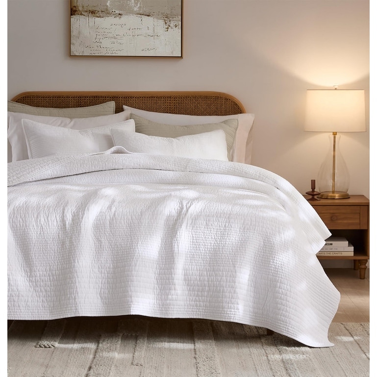Lightweight Crinkly Channel Pick Stitch Textured Bedspread